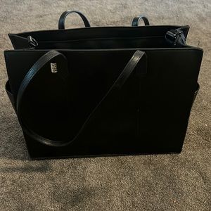 Beis black leather tote